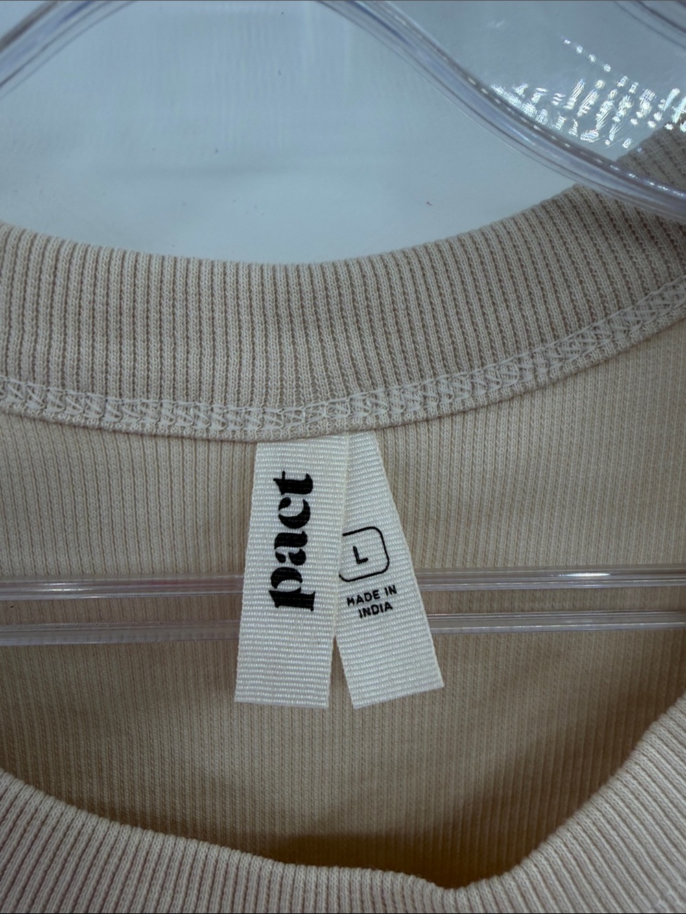 Pact Women's Ribbed Racerback Tank Top - Tan - Large - Picture 3 of 6